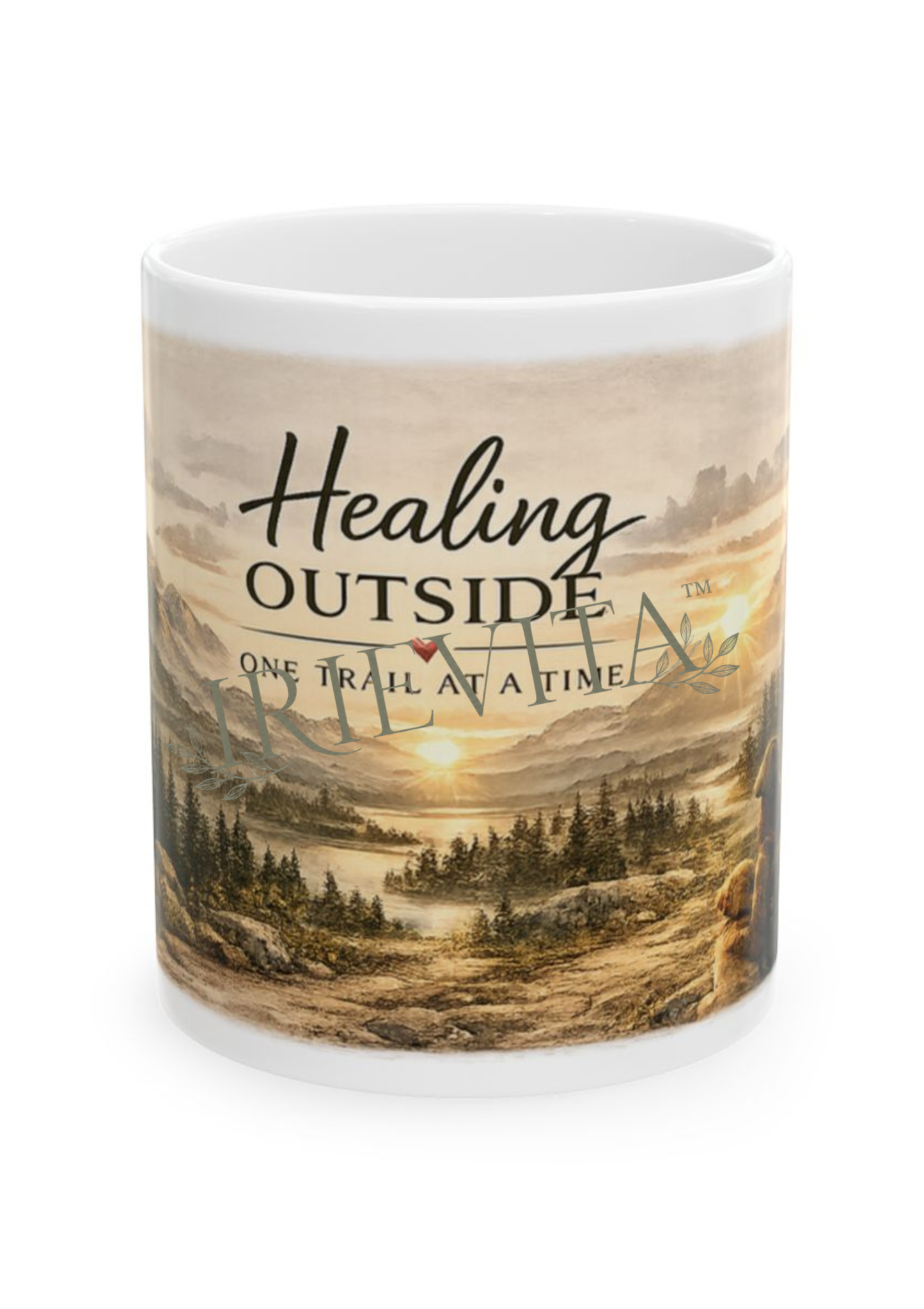 Healing Outside Mug, Hiking Dog Lover Gift, Cozy Nature Coffee Cup, Faith Inspired Tea Mug, Rainy Day Reading Mug, Outdoor Wellness
