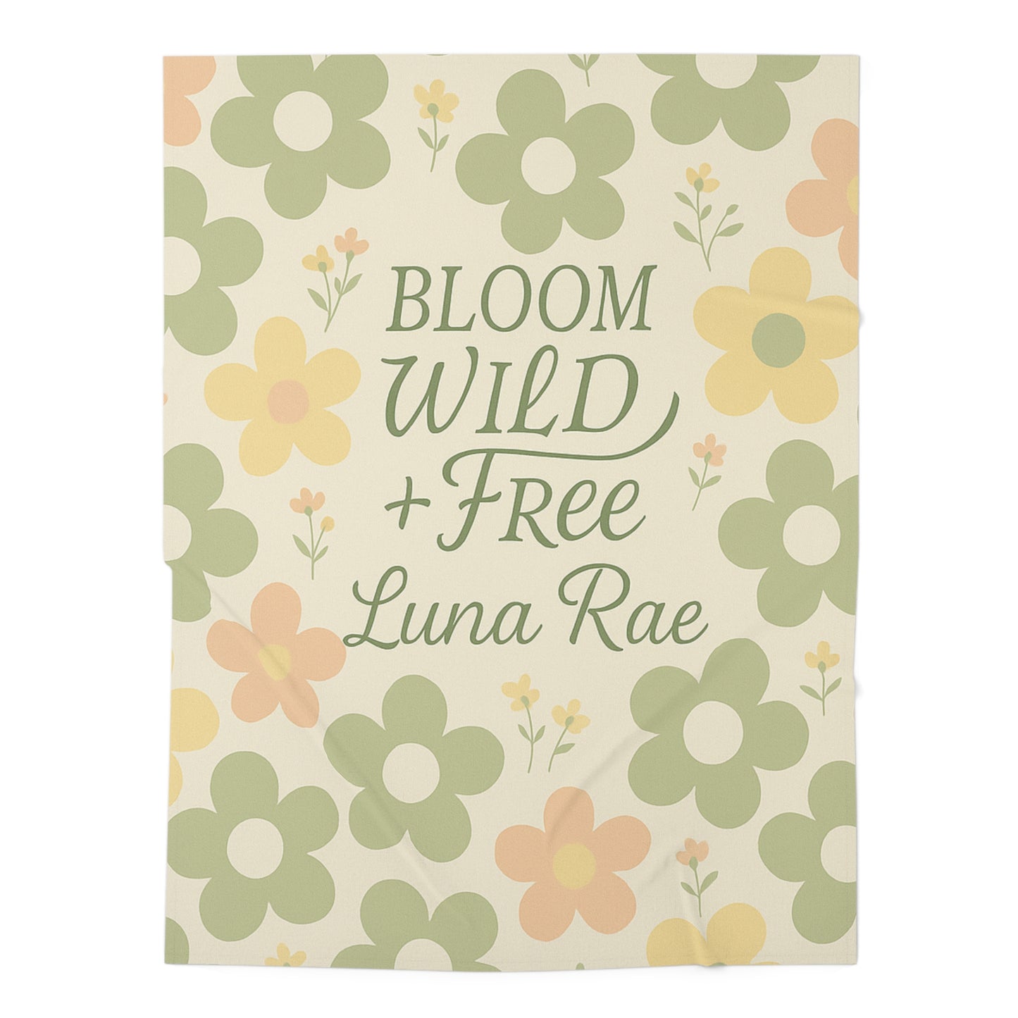 Bloom Wild + Free™ – Personalized Baby Girl Swaddle | Christian Nursery Blanket by IrieVita