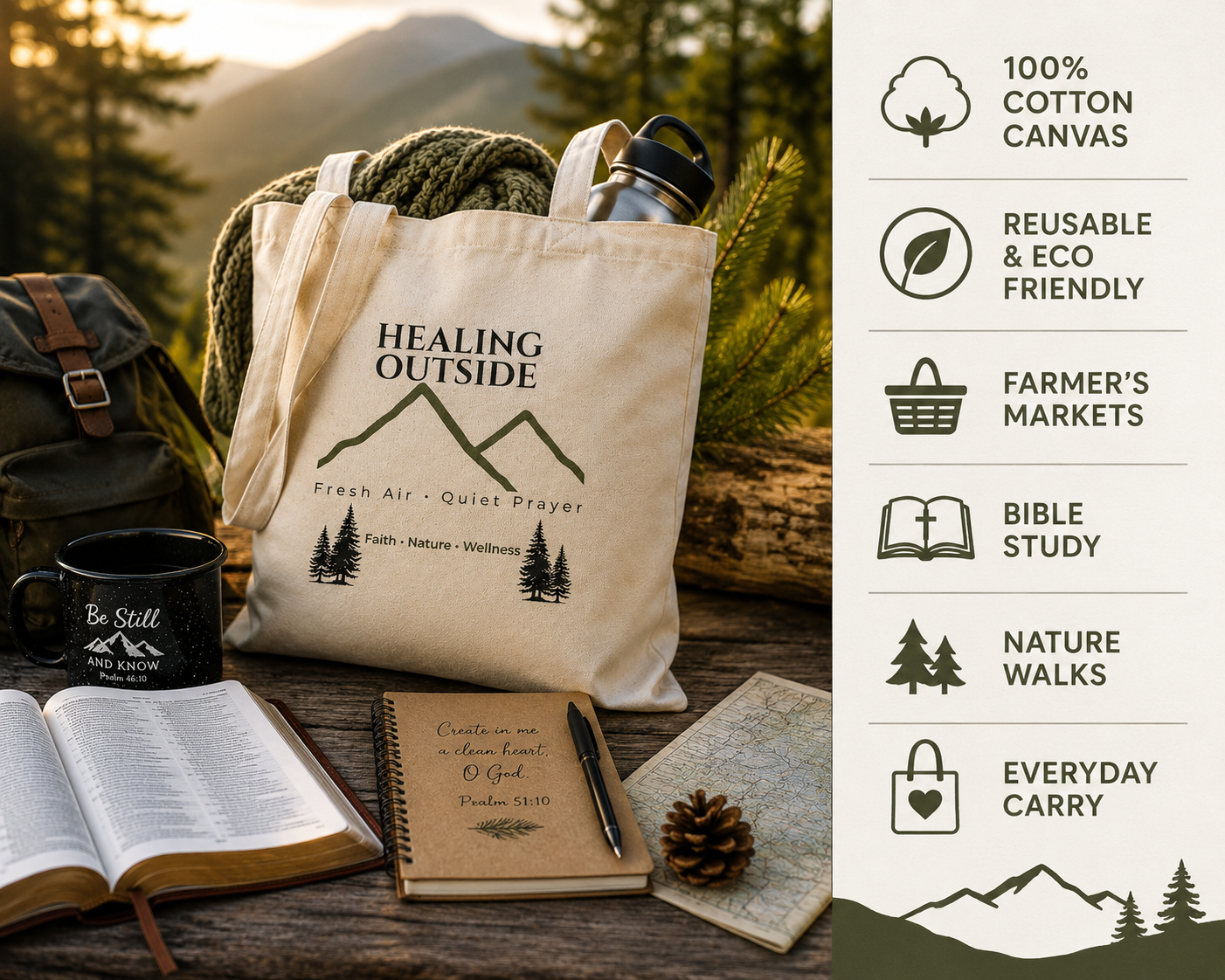Healing Outside™ Canvas Tote Bag