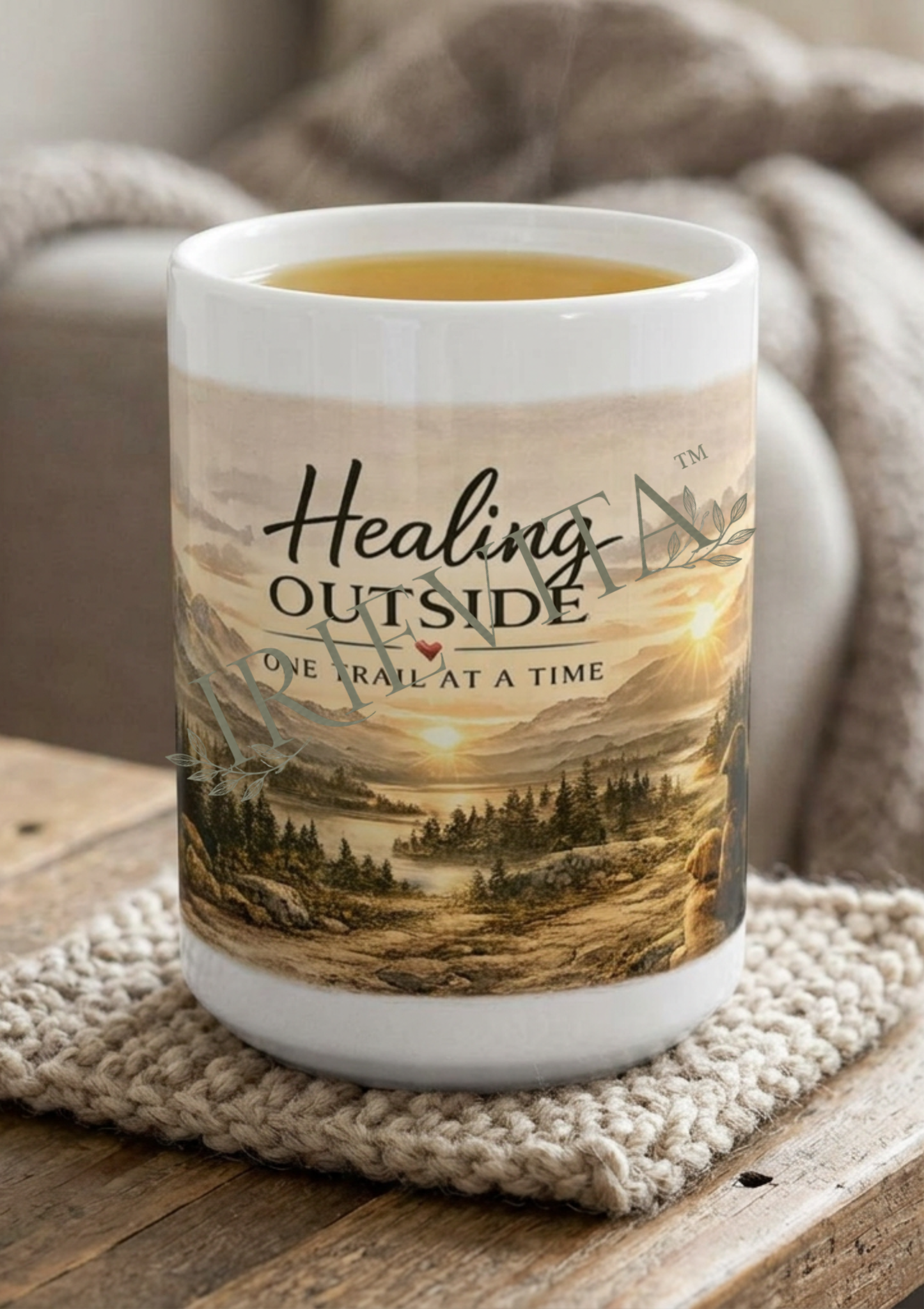 Healing Outside Mug, Hiking Dog Lover Gift, Cozy Nature Coffee Cup, Faith Inspired Tea Mug, Rainy Day Reading Mug, Outdoor Wellness