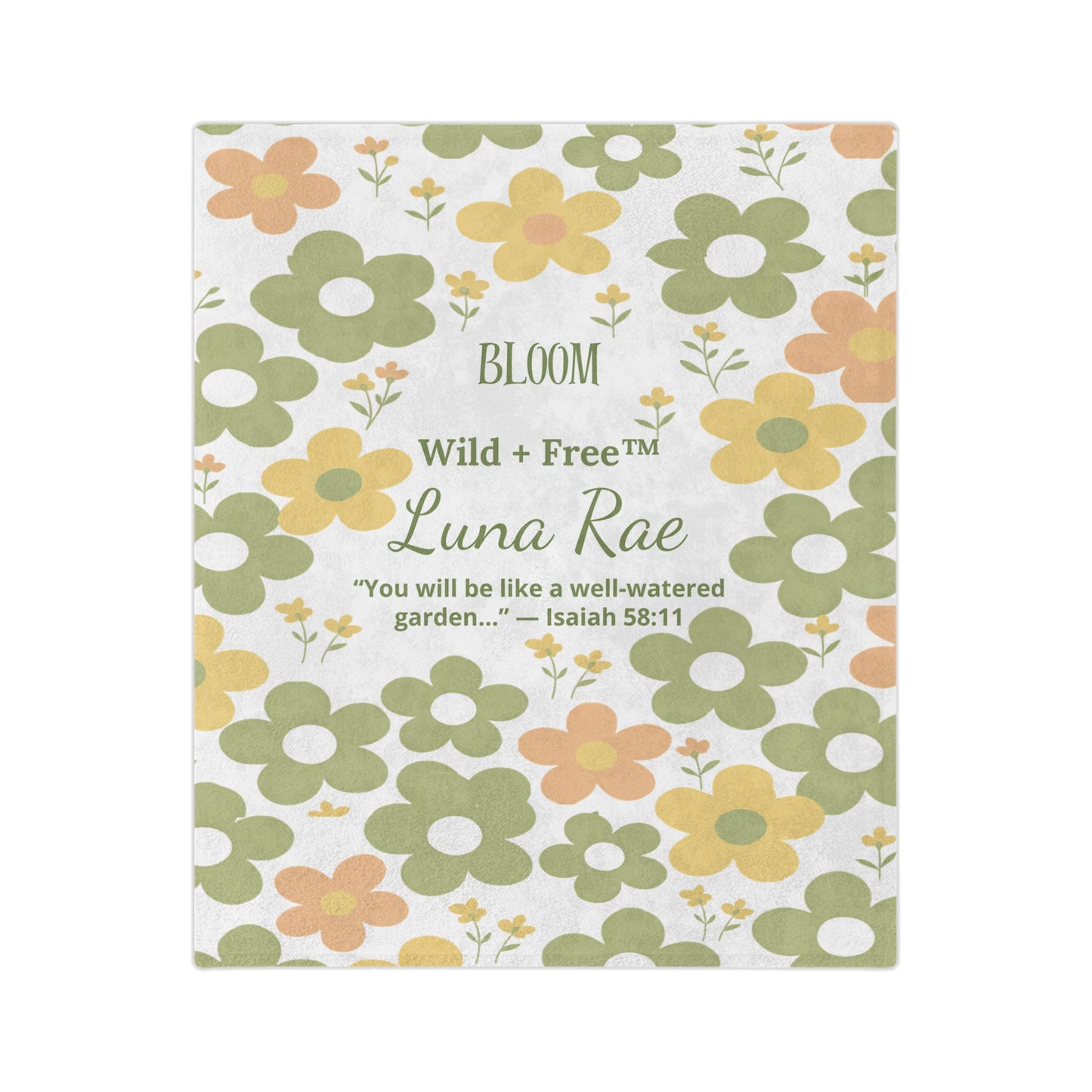 Bloom Wild + Free™ Personalized Floral Baby Blanket