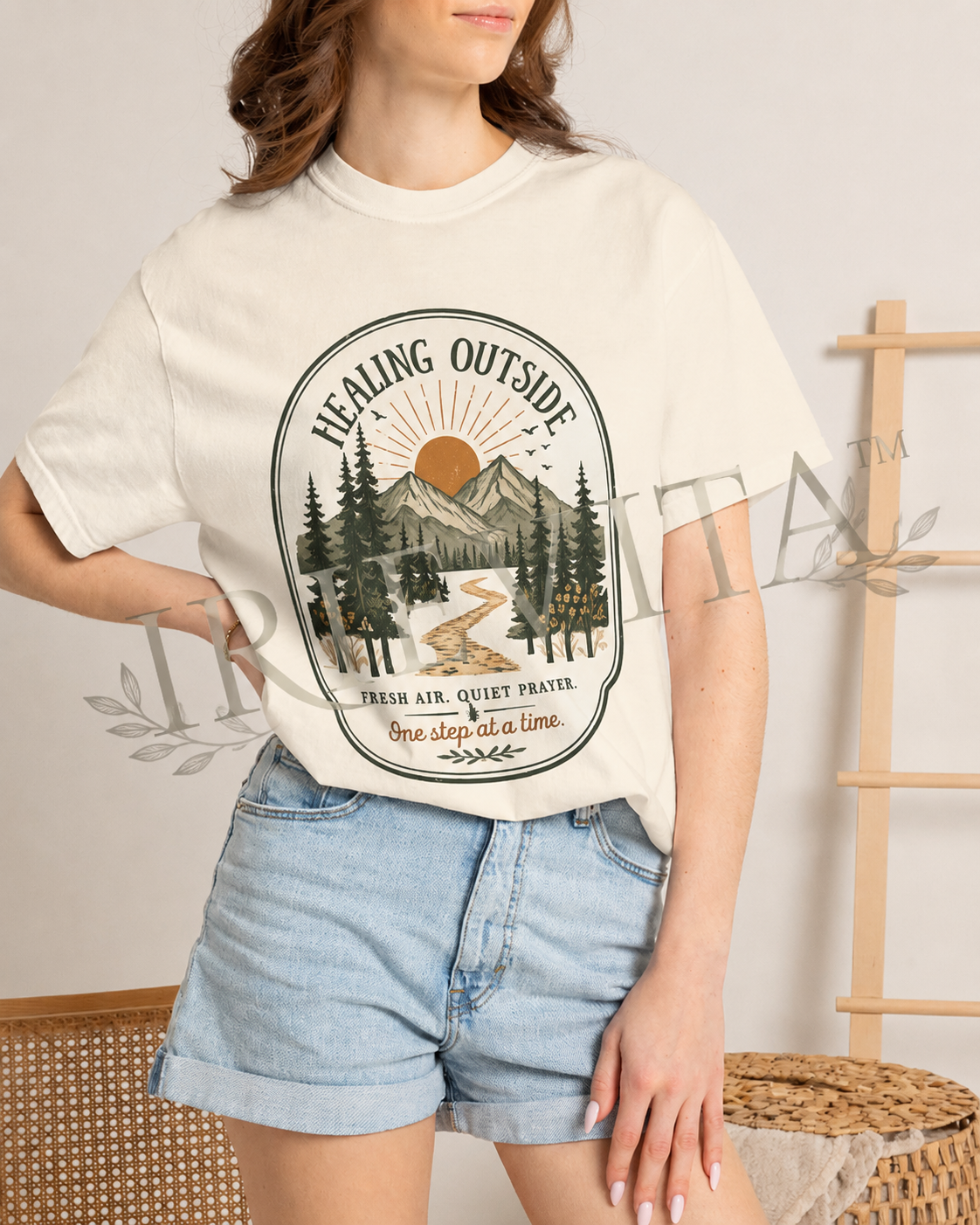 Healing Outside Shirt – Fresh Air Quiet Prayer Tee, Christian Nature Shirt, Comfort Colors Hiking Tee
