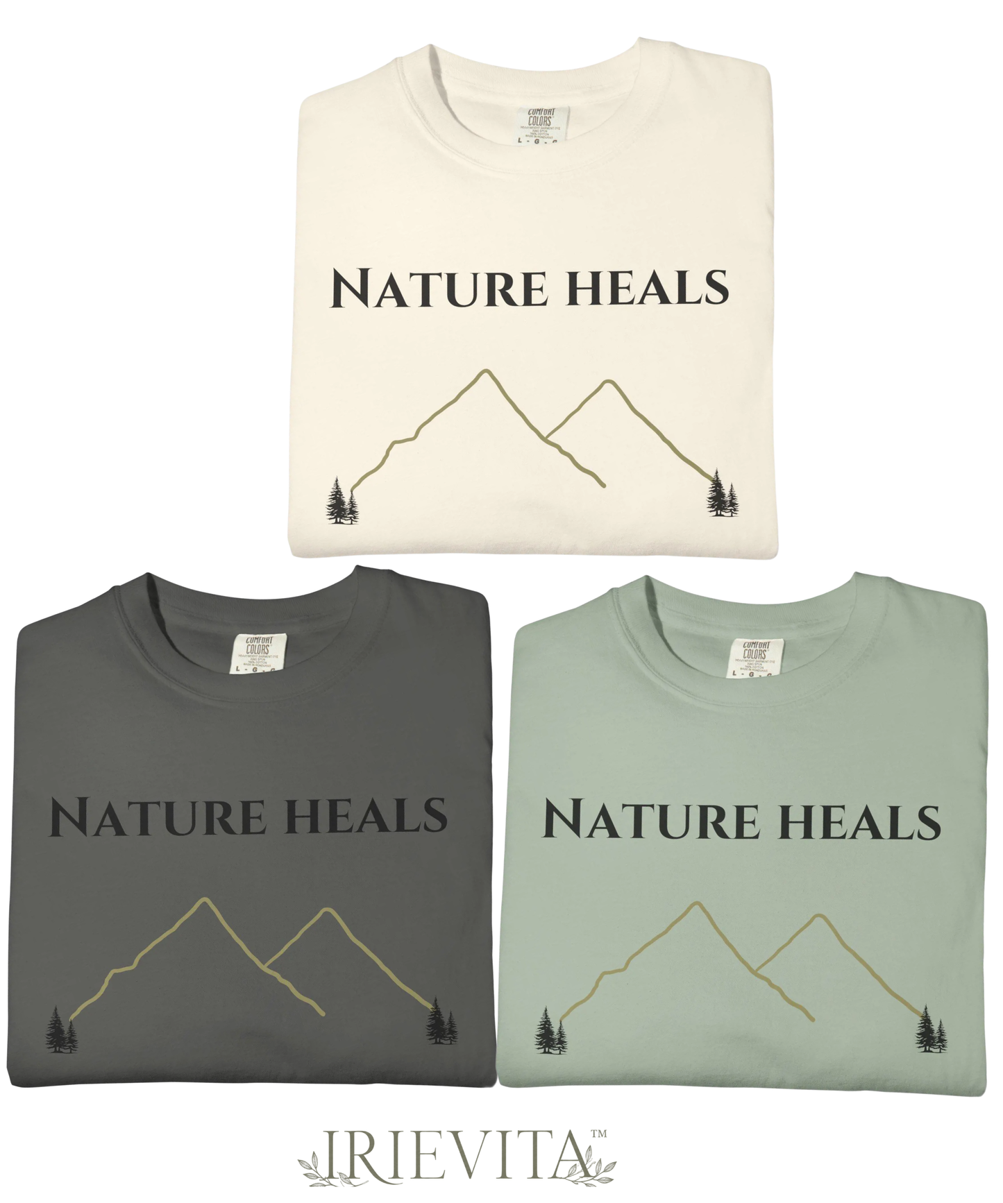 Nature Heals Mountain T-Shirt | Fresh Air Quiet Prayer Tee | Nature Lover Gift