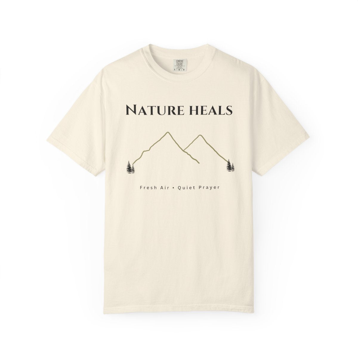 Nature Heals Mountain T-Shirt | Fresh Air Quiet Prayer Tee | Nature Lover Gift